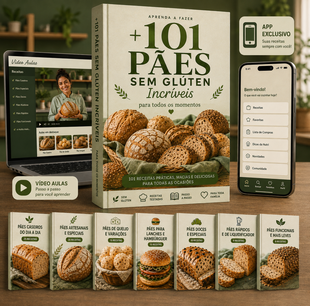 Banner del libro +101 Panes Sin Gluten Increíbles de la Chef Luana